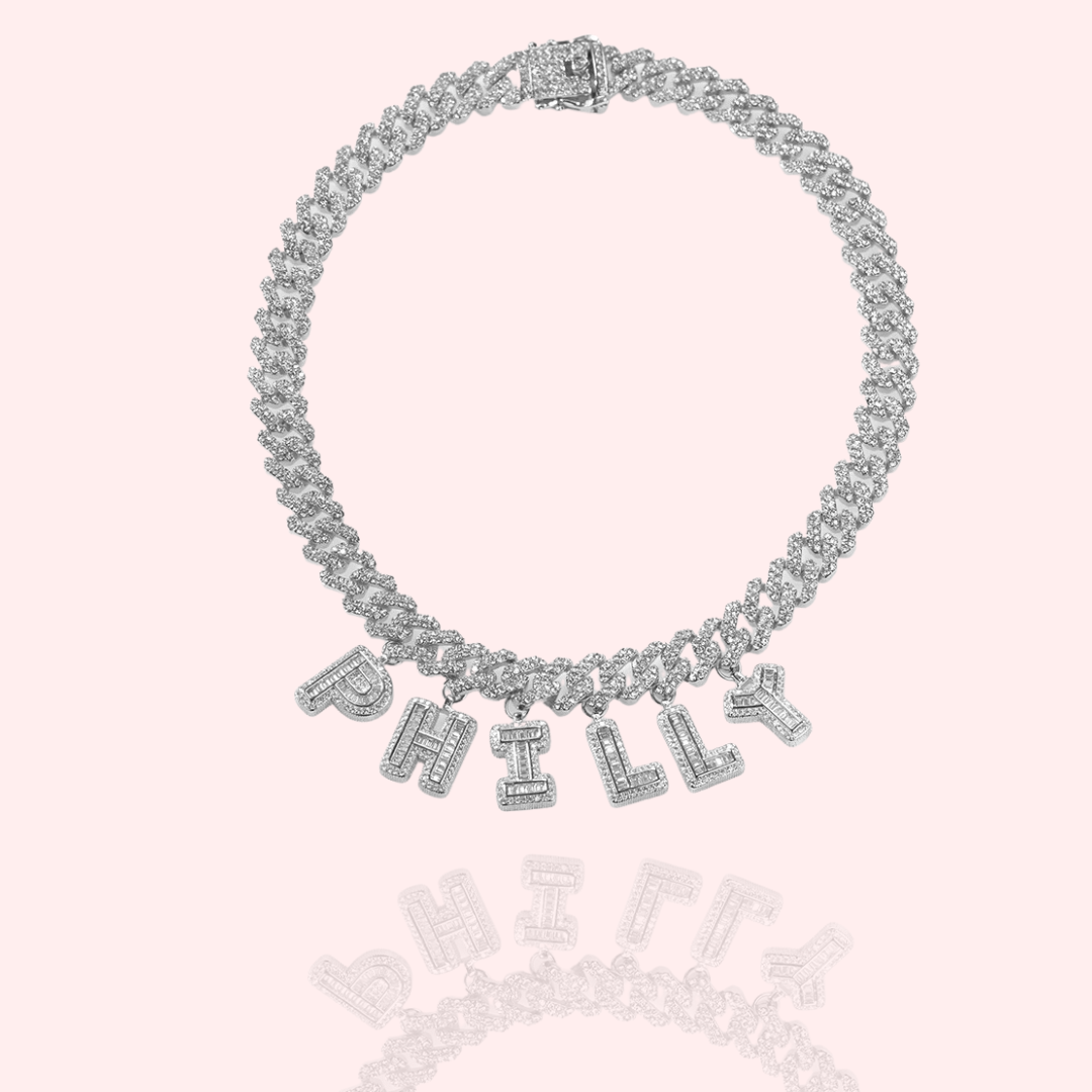 Baguette Charms Cuban Necklace