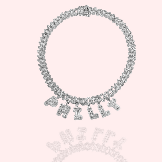 Baguette Charms Cuban Necklace